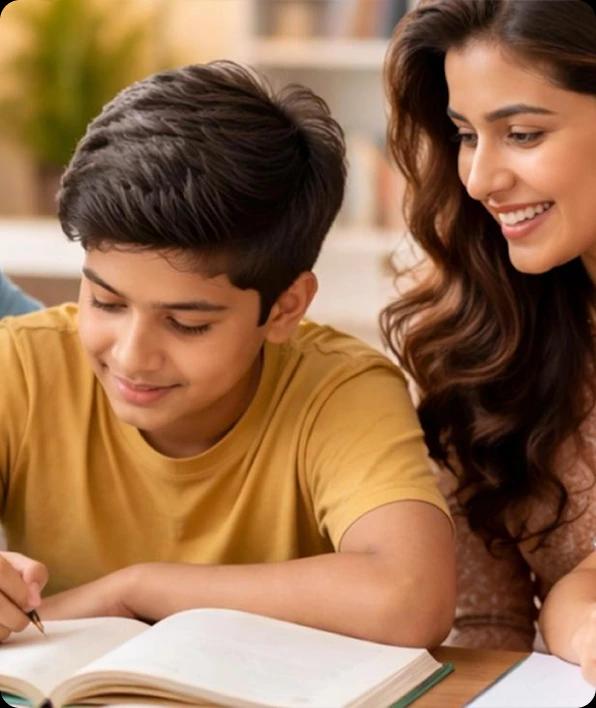 A family studying together, representing the peace of mind an emergency fund provides.