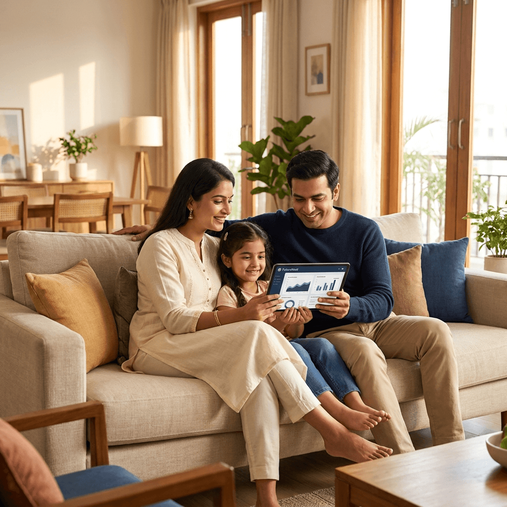 Family planning their finances together