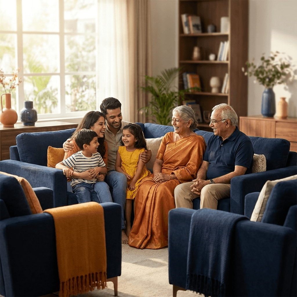 A happy family, representing financial security and legacy.